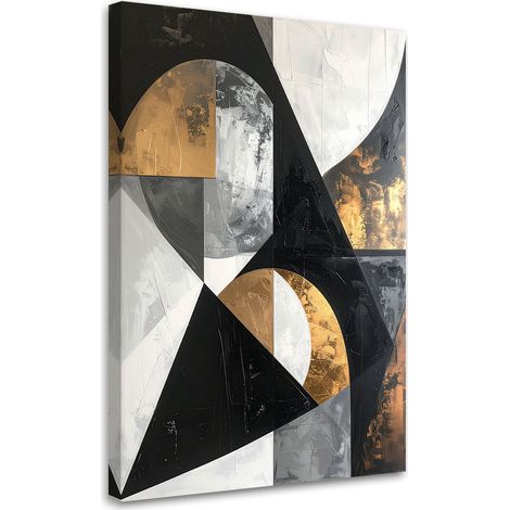 Wandbild Abstraktion Textur geometrische Figuren schwarz 60x90 cm (1/5)