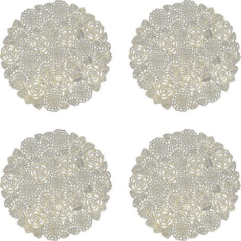 Lot de 4 sets de table ronds or rose (style L, 38 cm) (1/5)