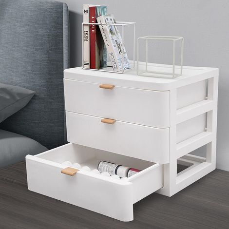 Desk Organizer with Drawers, 3-tier Plastic Desk Drawer, Tabletop Vanity Organizer, Cosmetic Storage Organization Countertop for Office Home (1/5)