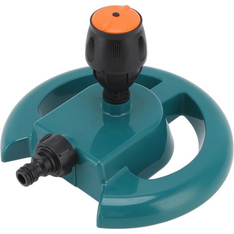 Arroseur de jardin automatique à rotation 360° avec base ronde en ABS durable. Idéal pour l'arrosage des pelouses et des allées de jardin. (1/5)