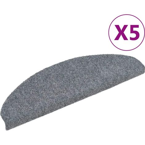 Maison Exclusive - Tappetini per scale autoadesivi 5 pz 65x21x4 cm Grigio chiaro Semicircolari Grandi (1/5)