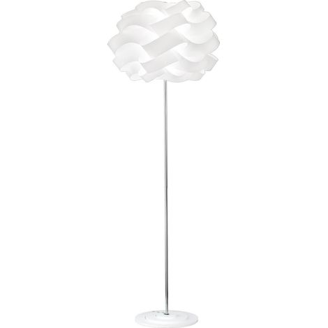 Lampada da Terra Piantana CARRIE Rossi Group, stelo cromato e diffusore in policarbonato bianco, attacco E27, IP20, 75W - CAR003