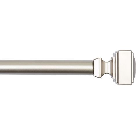 1 - Tringle à rideau - Embout carré - Extensible 183x366 cm - Support lourd - Finition nickel - Pour salon et chambre (1/5)
