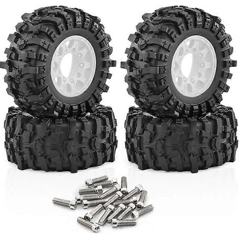 Pneus de rechange à l'échelle 1/10 (12/14/17 mm) pour ARRMA Senton TRX Slash (4 pièces blanches) ( ) (1/2)
