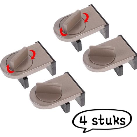 Ensemble de 4 pièces : verrou de fenêtre, clip de fixation pour moustiquaires en alliage d'aluminium, verrou de sécurité pour porte coulissante de salon, limiteur de sécurité enfant pour porte couliss (1/5)