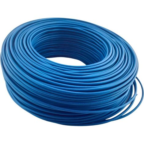 Câble d'installation multibrins H05V-K (LgY) bleu 1 mm², bobine de 100 mètres pour raccordement électrique domestique et bâtiment (1/4)