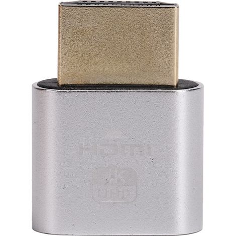 Prise HDMI factice enfichable à chaud - Émulateur d'écran 4K argenté (1/5)