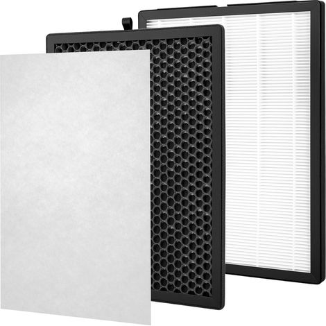 Ensemble de filtres de rechange compatible avec purificateurs d'air AC1212 AC1213 AC1214 AC1215 AC1217 AC1219 AC2729 (Comprend 1 filtre HEPA et 1 filtre à charbon actif) (1/5)