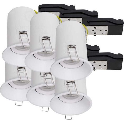 Lot de 6 Support de spot BBC RT2012 IP20 Basse Luminance 93mm de diamètre non orientable avec connecteur automatique GU10 (1/5)