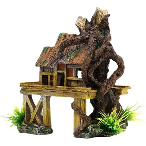 Maison artificielle pour reptiles, abri, aquarium, décorations