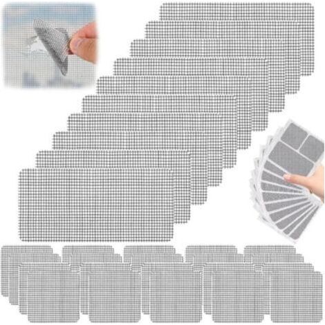 Kit de réparation de porte moustiquaire 30 pièces, patch d'écran, pour réparer les trous de déchirure (1/5)