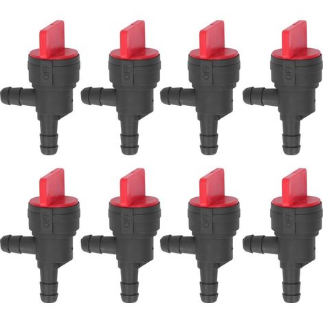 Valve de coupure de carburant 1/4 pouces, 8 pièces, gaz droit fermé à 90 degrés pour Stens Oregon MTD Cub Cadet (1/5)