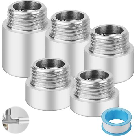 Lot de 5 Rallonge Robinet G1/2 Acier Inoxydable 10-30mm Raccord Fileté Salle de Bain Cuisine (1/5)