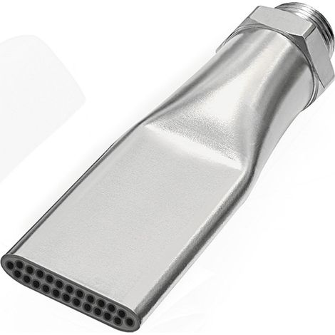 Riegler Lärmarme Flachdüse, G 3/8 AG, MS vernickelt, Düsenbreite 29mm, 15 (1/2)