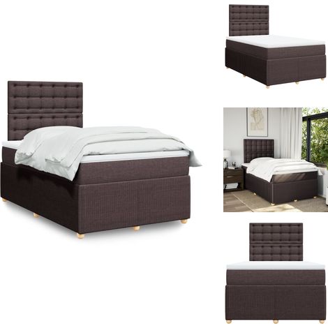 Sommier à lattes de lit avec matelas Marron foncé 120x200 cm - Sommier À Lattes De Lit - Sommiers À Lattes De Lit - Lit - Meuble De Chambre À Coucher (1/5)