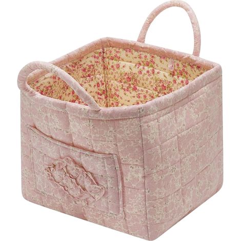 Panier de rangement en tissu matelassé avec poignée et sac, panier à linge pliable à motif floral bohème pour la maison, les pique-niques et le bureau [YJD] (1/5)