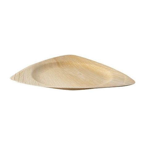Assiette en feuille de palmier, triangulaire, 25 x 25 x 1,5 cm, 25 pièces. (1/3)