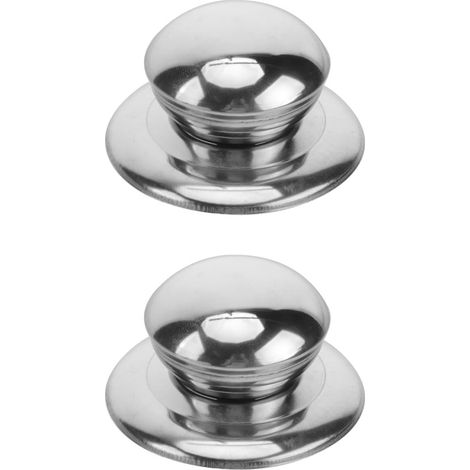 Boutons De Couvercle De Casserole En Acier Inoxydable 2x Poignées De Remplacement Anti-Brûlure Faciles À Installer Pour Batterie De Cuisine Et Poêles (1/5)