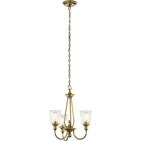 Lampadario a 3 luci Elstead Waverly, ottone naturale, attacco E27 (1/5)