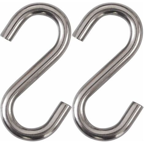 2er-Pack robuste S-Haken aus Edelstahl 304, 7,6 cm S-Haken für Hängemattenschaukeln, Industrie-Qualität Universalhaken (1/5)