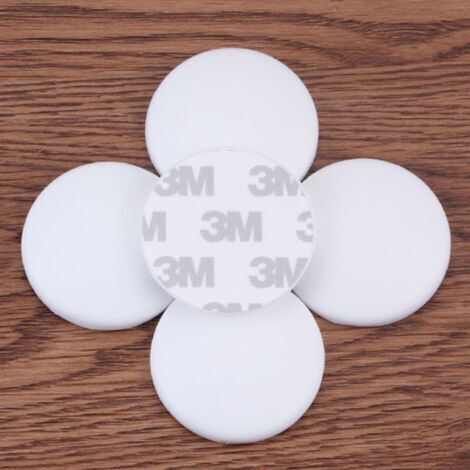 Ahlsen Butée de porte mural blanc : 10x bloc porte muraux autocollants de 4cm de diamètre - Door Stopper - Butoir pour portes et protection murale440.8CM (1/5)