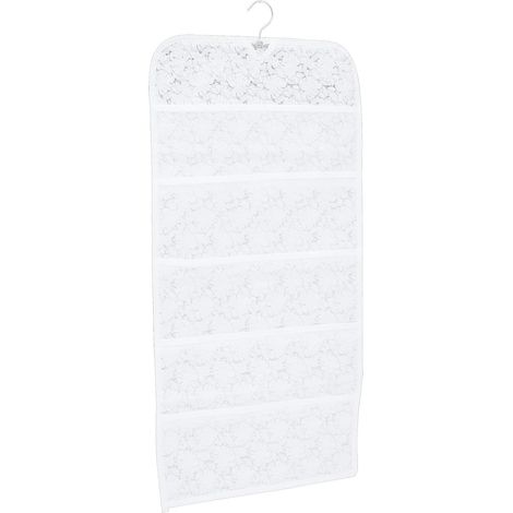 Panier à linge pour suspendre des vêtements avec 18 blancs et un porte-clés chaussettes (1/5)