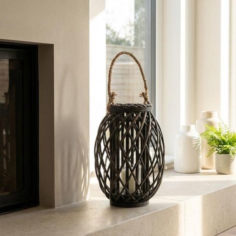 Maison Woven Wicker Lantern (1/2)