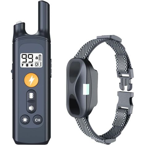 Collier de dressage pour chien, portée de 800 mètres, collier anti-aboiement avec vibrations et stimulations sonores contrôlées, étanche IP7, rechargeable (1/5)
