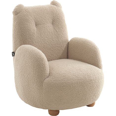 Mini fauteuil ours tissu bouclé Vipack Rocky Beige (1/4)