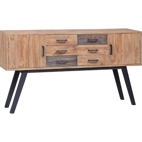 vidaXL Aparador de madera de teca maciza 110x30x75 cm (1/5)