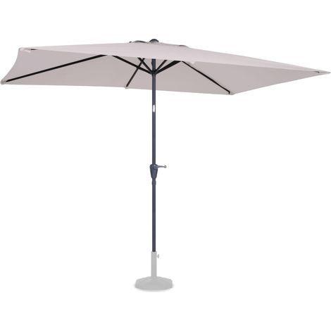 Vonroc – Parasol rectangulaire 200x300cm beige – Toile en polyester UPF 50+ – Mécanisme d'enroulement – Inclinable pour ombre optimale