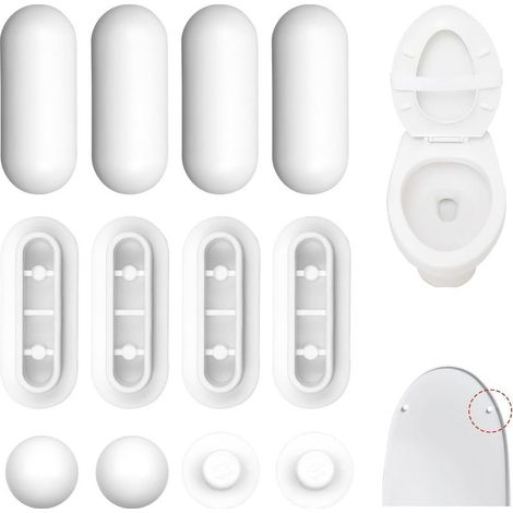 12 Pièces (blanc) Tampons pour Abattant De WC, Amortisseur Universel pour Siège Et Couvercle de Toilette, Réduit le Bruit, pour La Maison, le Bureau et L'hôtel (1/5)