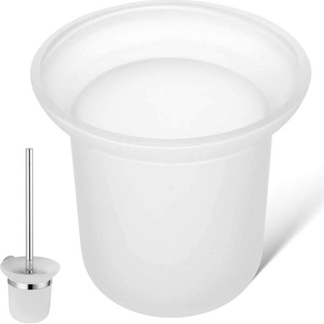 Porte-brosse de toilette mural en verre Bol de brosse de toilette mat pour une organisation efficace de la salle de bain Facile à nettoyer et peu encombrant Support pratique (1/5)