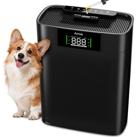 Purificateur d'air, Air Purifier HEPA avec Contrôle de la qualité de l'air PM 2.5, Mode sommeil HEPA, Aromathérapie, Jusqu'à 1300 Ft², la Fumée, les Poils d'Animaux, les Pellicules, Pollen (1/5)
