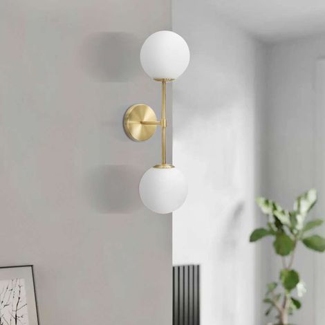 Lámpara de Pared Taroud, Requiere 2 Bombillas, Base e14, Interior, Oro (1/5)