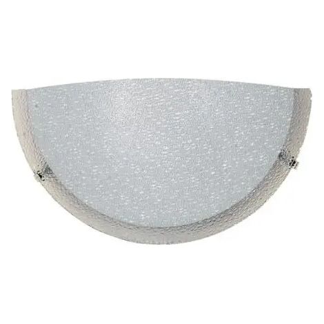 Aplique Gaia 30x15 cm cromo y vidrio blanco