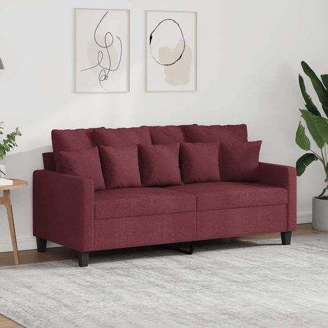 2-Sitzer-Sofa Weinrot 140 cm Stoff