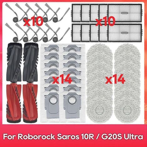 Compatible avec Roborock Saros 10R, S9 MaxV Slim, G20S Ultra - Accessoires - Pièce principale - Brosse latérale - Filtre - Balai à poussière (1/5)