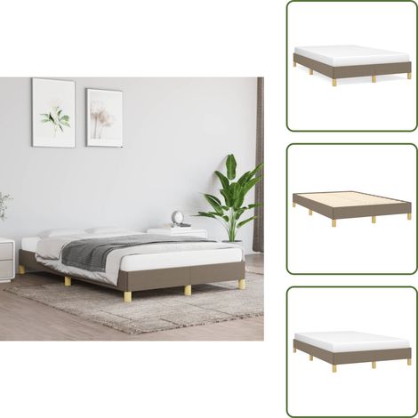 Cama de tela - vidaXL Estructura de cama sin colchón tela gris taupe 120x190 cm - Cama de madera