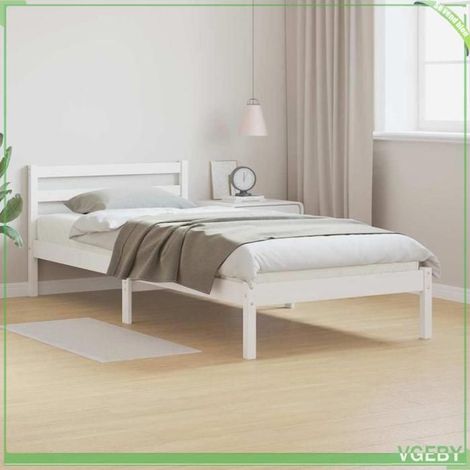 Cadre de lit - ABI - Blanc - Pin massif - 225,5 x 85,5 x 69,5 cm (1/5)
