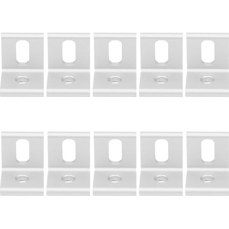 10Pcs Équerres de Fixation 90° en Aluminium en Forme de L, Supports d'Angle Robustes pour Profilé 2020 (1/5)