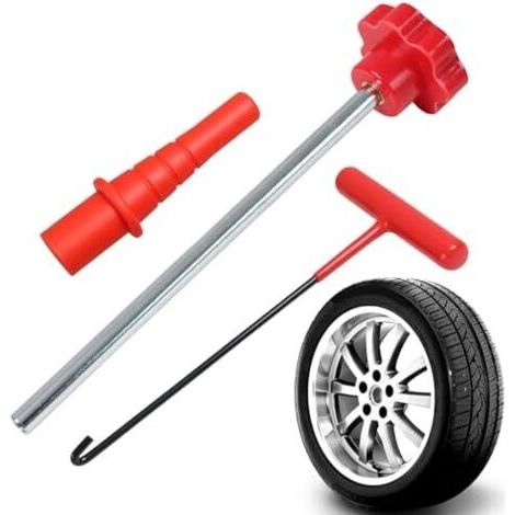 Outil d'installation de tige valve – 3 pièces retrait pneus, facile à utiliser, kit remplacement rapide, outil automobile Kit réparation d'entretien pour vélos, motos, VTT, scooters - (1/5)