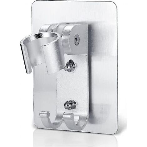 Support de pomme de douche à main sans clous, support réglable, support mural pour salle de bain avec disque adhésif, aluminium d'oxydation (1/5)