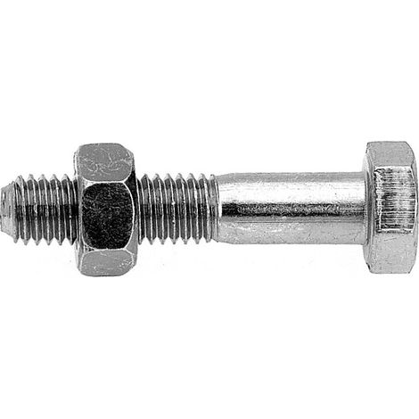 Boulon (vendu avec Ecrou) Tête hexagonale TH M20X110 Classe 8.8 Acier zingué NO LOGO-3 pièces