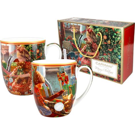 Carmani, tasses de Noël - Plein de cadeaux (2 pièces/ensemble)