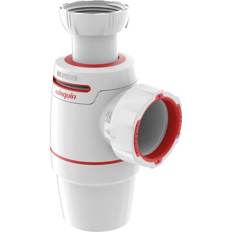 Siphon de lavabo Néo Air Ø40 mm avec anti-vide intégré, réglable, compact, zéro fuite, Wirquin 30722160, blanc