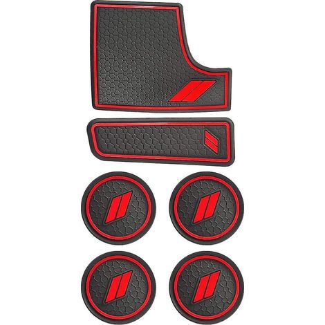 Lot de 6 porte-gobelets de voiture en latex, tapis anti-poussière, sans fente de porte, pour chargeur 2015-202-- (1/5)
