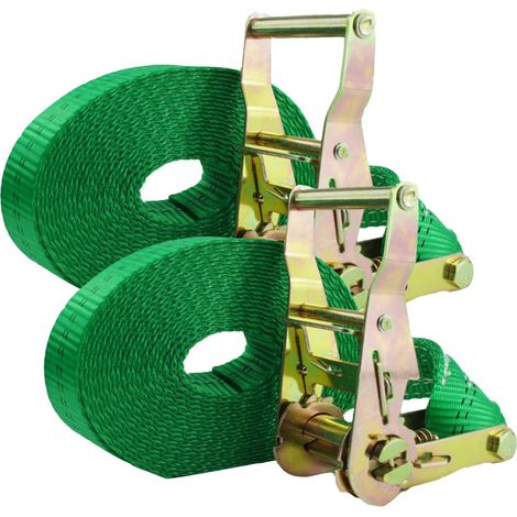 2x TrutzHolm® Ratschen Spanngurt Spanngurte Zurrgurt 1-tlg 6m 2t 2to 2000kg TÜV/GS GRÜN (1/3)