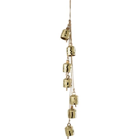 Suspension de Noël "7 Cloches" 45cm Doré
