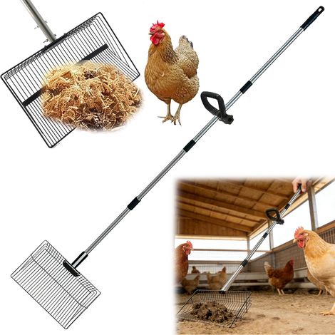 Grande pelle à déjections de poulet 4 en 1, réglable, 30 cm, avec poignée en caoutchouc, accessoire pour le nettoyage des poulaillers (1/5)